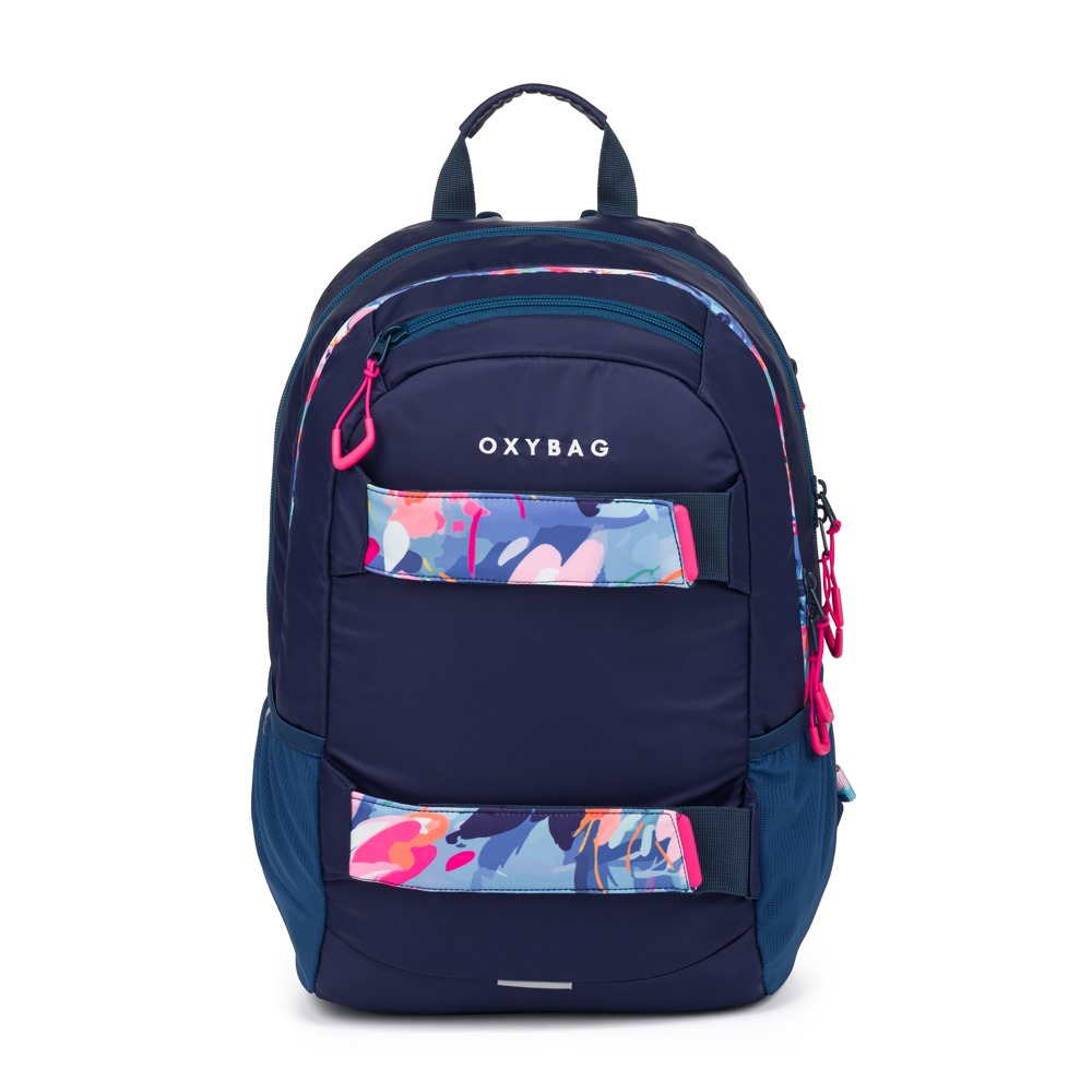 Studentský batoh + etue OXY Sport Flowers Blue
